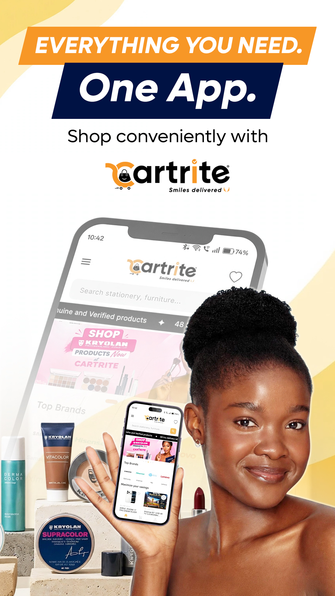 Cartrite app screenshot - home screen