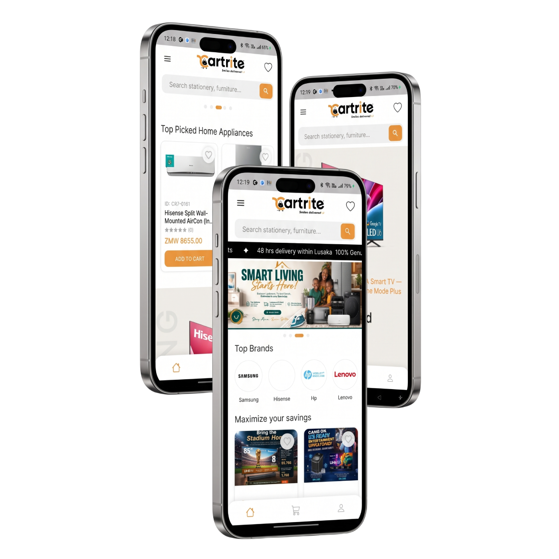 Shop your favourite brands in Zambia with the Cartrite app